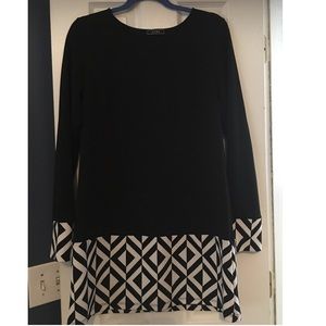 EUC Aime Black and White Patterned Dress Medium